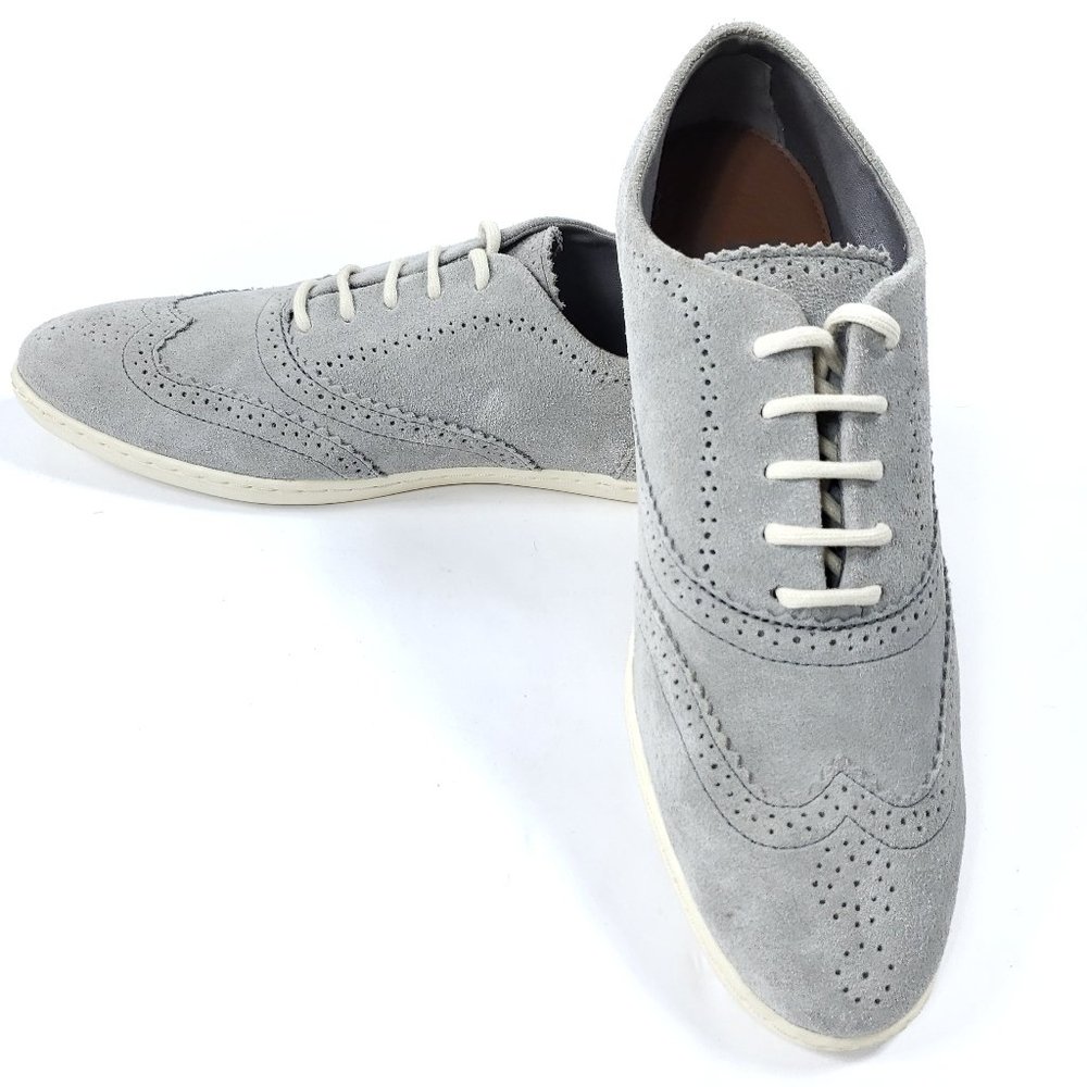 Fred Perry Womens 9 Gray Suede Wingtip Tennis Shoe